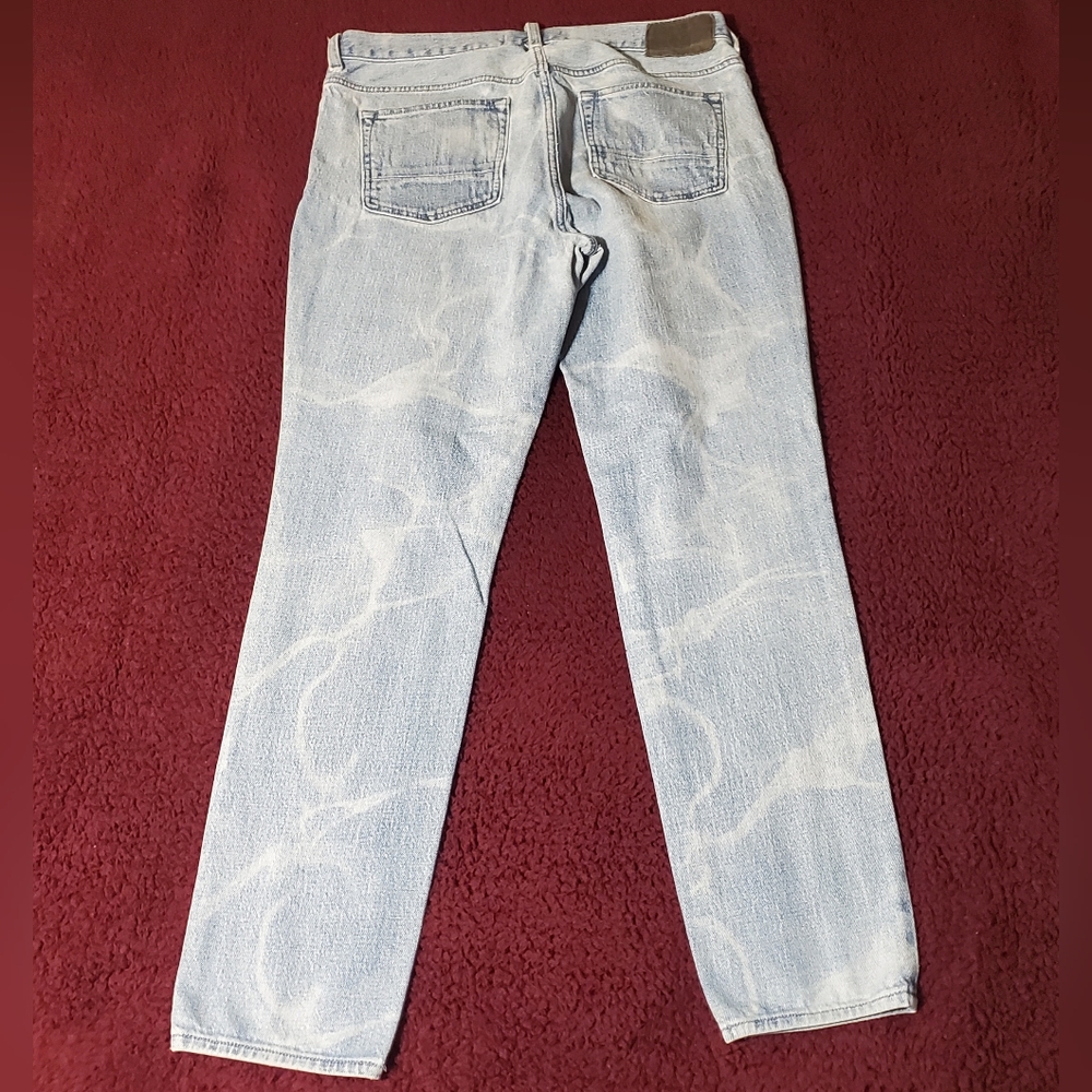 Pacsun Distressed Stacked Skinny Denim Jeans Light Blue Wash Men Sz32x30(34x 30)